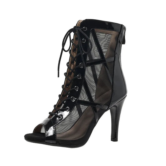 AuréaDance Heels – Open-Toe Latin-Inspired Sandals with a Graceful Ballroom Silhouette