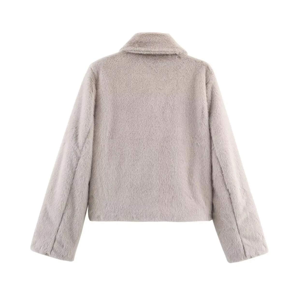 LapelÉlise Jacket – Soft Brown Long-Sleeve Outerwear with Refined Button Detailing for the Autumn-Winter Season