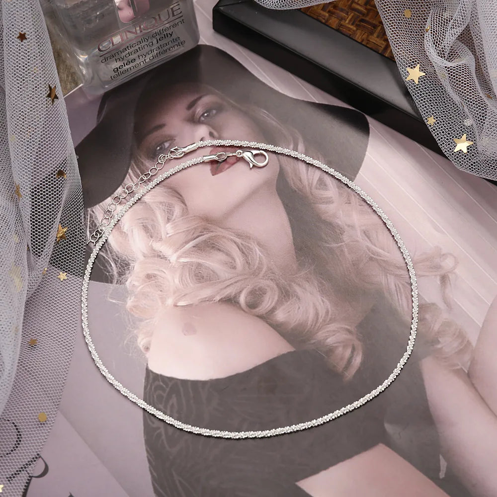 SilvaGlow Necklace – Minimal Sparkling Choker with a Refined Silver Finish