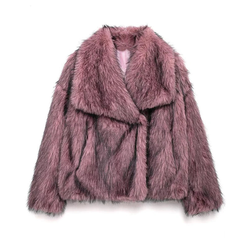 Velouré Coat – Plush Faux-Fur Outerwear with a Soft, Modern Winter Silhouette