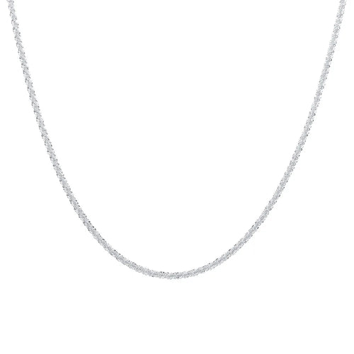 SilvaGlow Necklace – Minimal Sparkling Choker with a Refined Silver Finish
