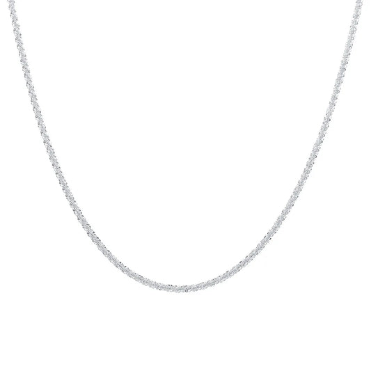 SilvaGlow Necklace – Minimal Sparkling Choker with a Refined Silver Finish
