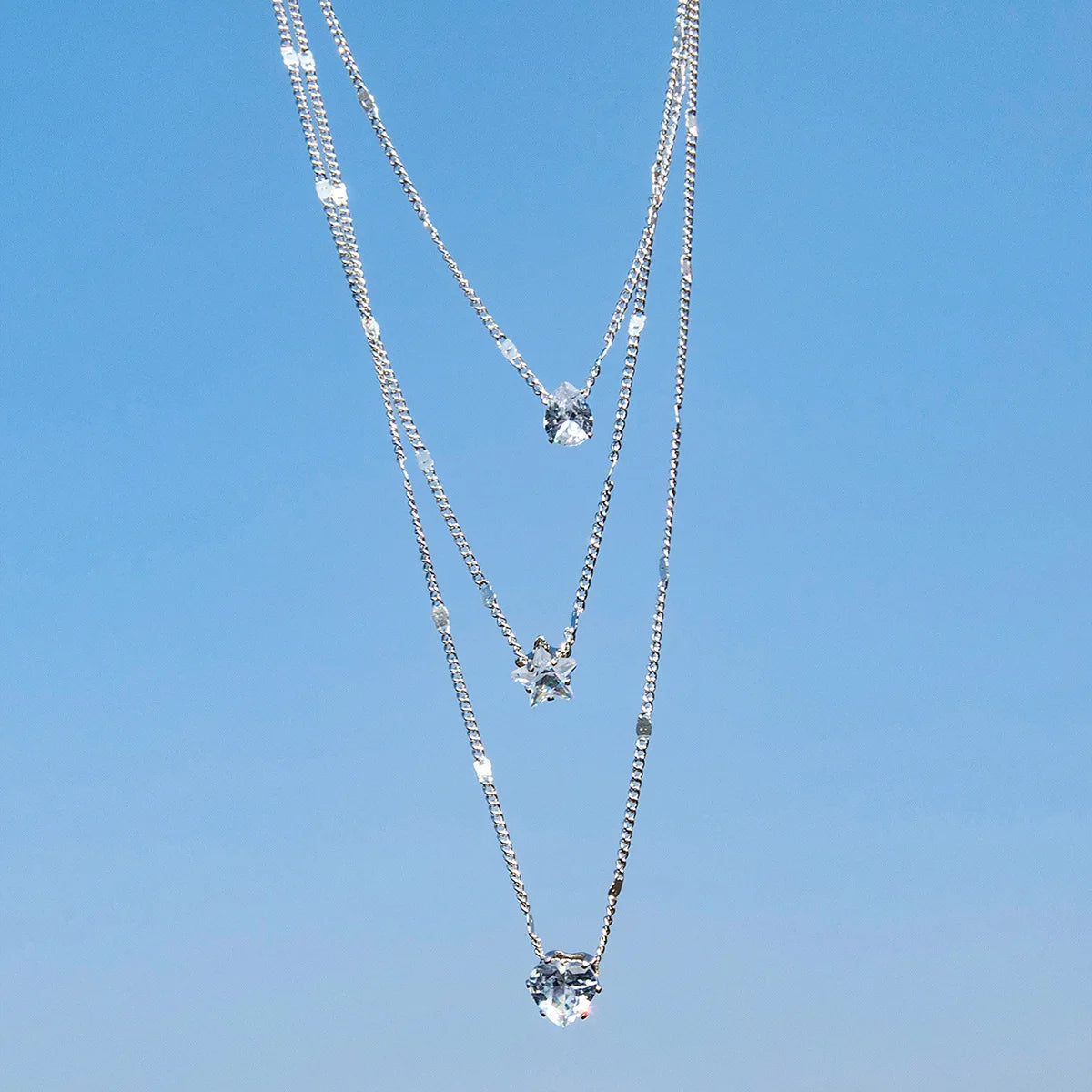 LumineZir Necklace – Delicate Layered Chains with a Sophisticated Zircon Glow