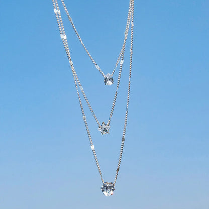 LumineZir Necklace – Delicate Layered Chains with a Sophisticated Zircon Glow