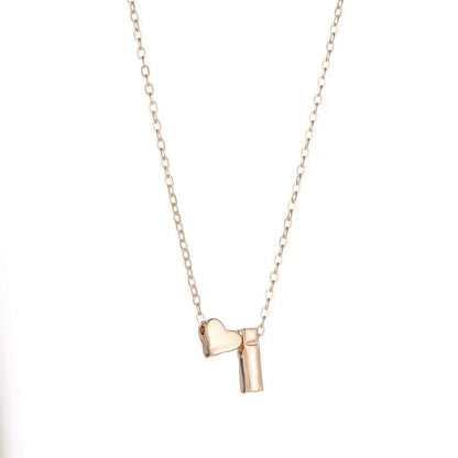 HeartSylé Necklace – Minimal Heart Charm with a Personalized Initial in a Refined Gold or Silver Finish
