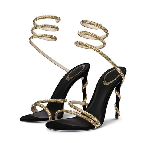 CrystalVèra Heels – Dazzling Ankle-Strap Sandals with a Sleek Open-Toe Silhouette for Evening Elegance