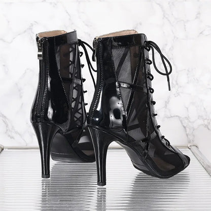 AuréaDance Heels – Open-Toe Latin-Inspired Sandals with a Graceful Ballroom Silhouette