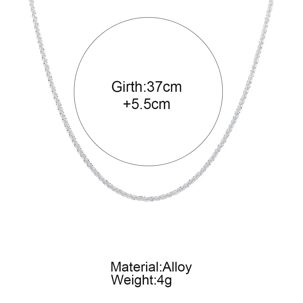 SilvaGlow Necklace – Minimal Sparkling Choker with a Refined Silver Finish