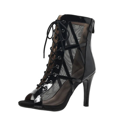 AuréaDance Heels – Open-Toe Latin-Inspired Sandals with a Graceful Ballroom Silhouette