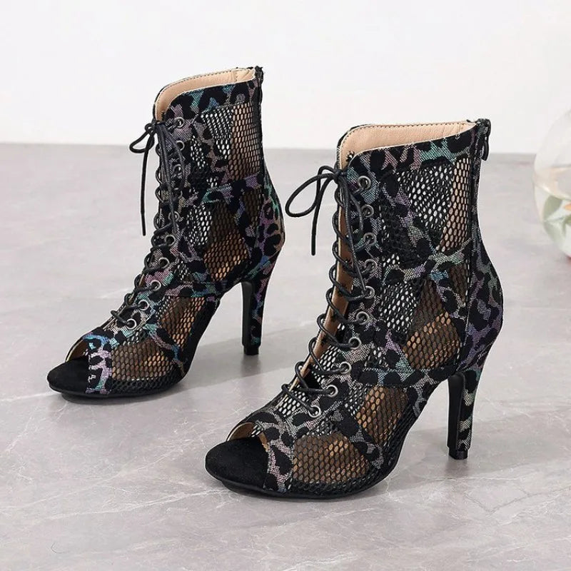 AuréaDance Heels – Open-Toe Latin-Inspired Sandals with a Graceful Ballroom Silhouette