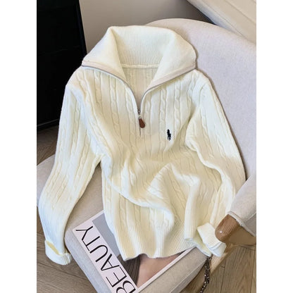 SilkContour Sweater – Lightweight Half-Zip Knit with a Refined Polo Neck and Flattering Loose Fit