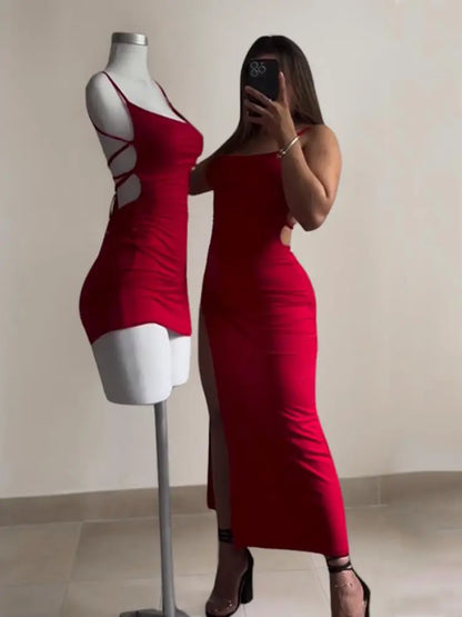 Vellura Spice – High-Sensibility Halter Dress with a Sleek Summer Body-Contouring Silhouette