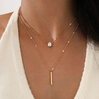 LumineZir Necklace – Delicate Layered Chains with a Sophisticated Zircon Glow