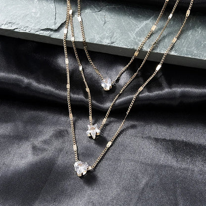 LumineZir Necklace – Delicate Layered Chains with a Sophisticated Zircon Glow