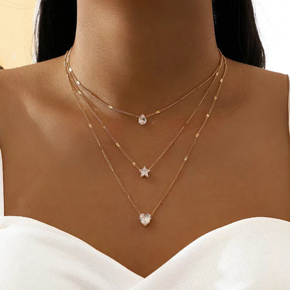 LumineZir Necklace – Delicate Layered Chains with a Sophisticated Zircon Glow