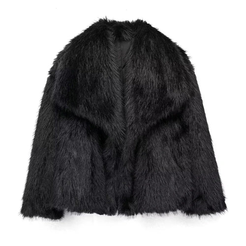 Velouré Coat – Plush Faux-Fur Outerwear with a Soft, Modern Winter Silhouette