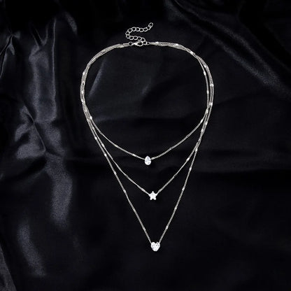 LumineZir Necklace – Delicate Layered Chains with a Sophisticated Zircon Glow