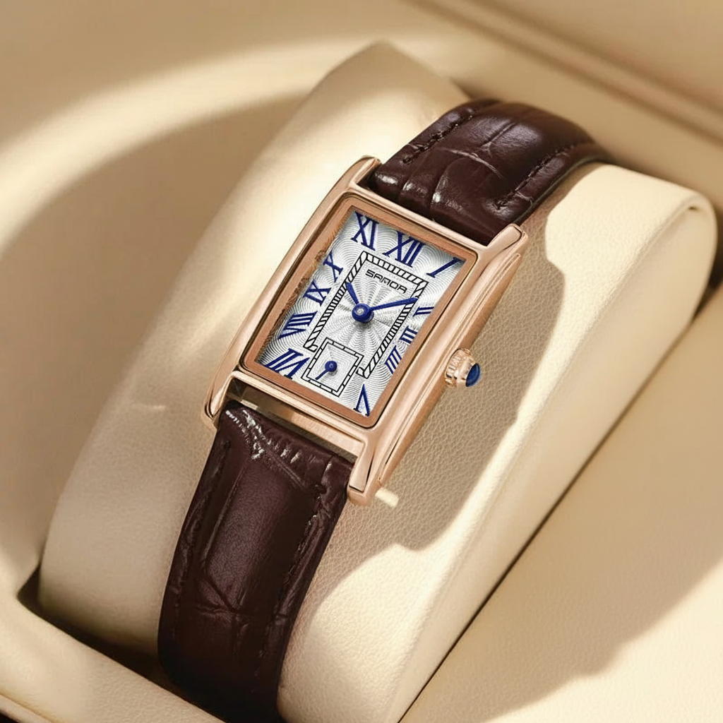 RectaLuxe Watch – Modern Rectangle Dial with a Refined Quartz Design