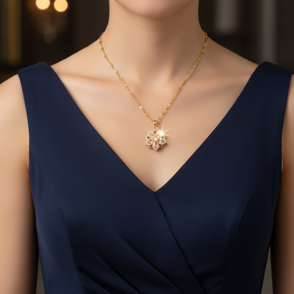 LunaFlower - Necklace With Rotating Petals