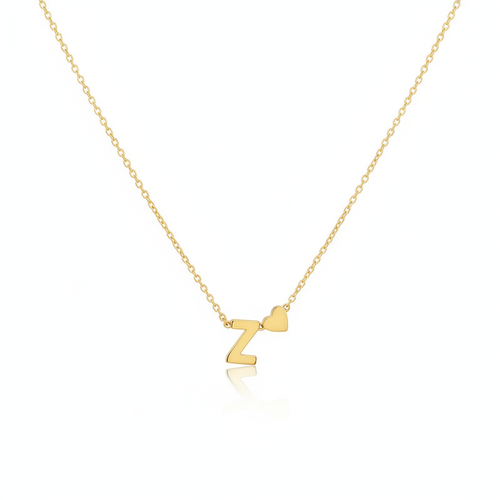 HeartSylé Necklace – Minimal Heart Charm with a Personalized Initial in a Refined Gold or Silver Finish