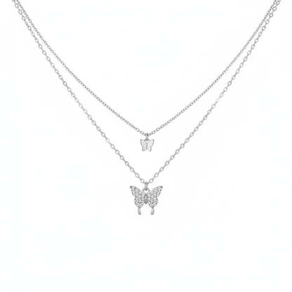 AureliaWing Necklace – Exquisite Double-Layer Butterfly Pendant with a Delicate Shimmer