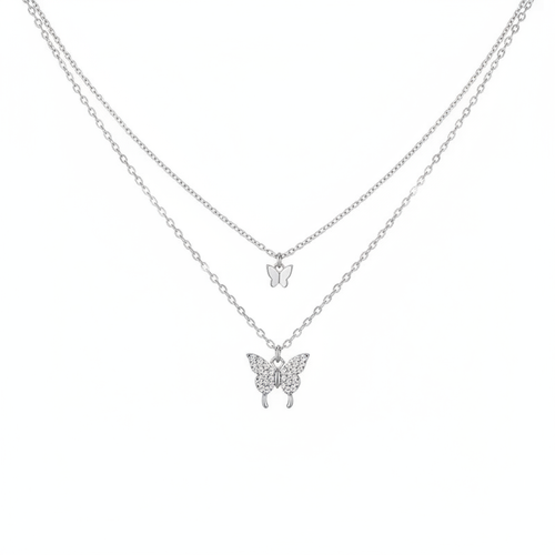 AureliaWing Necklace – Exquisite Double-Layer Butterfly Pendant with a Delicate Shimmer