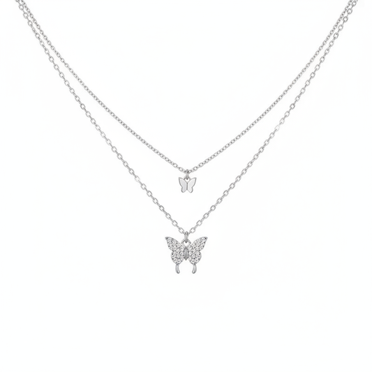 AureliaWing Necklace – Exquisite Double-Layer Butterfly Pendant with a Delicate Shimmer
