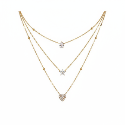 LumineZir Necklace – Delicate Layered Chains with a Sophisticated Zircon Glow