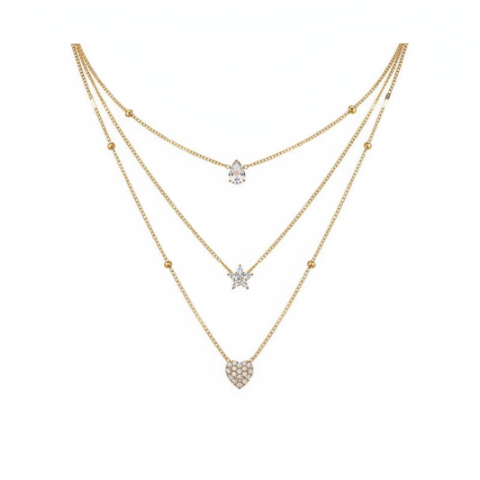 LumineZir Necklace – Delicate Layered Chains with a Sophisticated Zircon Glow